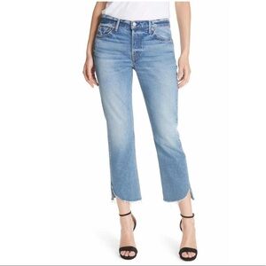 GRLFRND Tatum curved step hem jeans turn blue 25